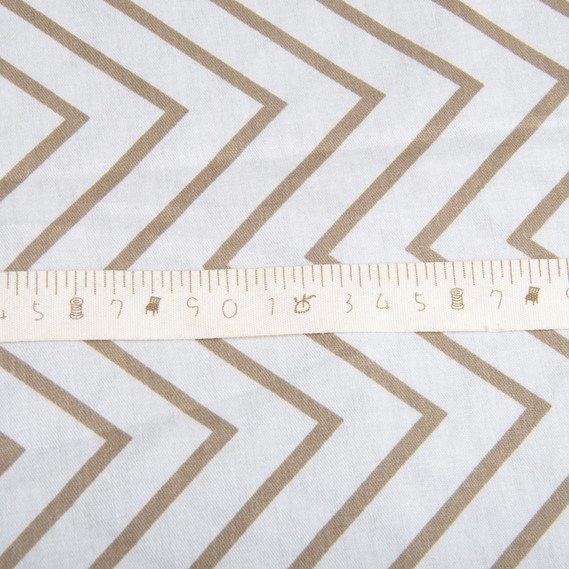 Ткань хлопок сатин для постельного белья, натуральная ткань, постельное белье, 120 гр/м2 S-3395-В зигзаг сіро/беж, фото 5