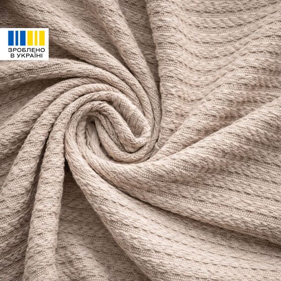 Плед простынь 220х235 см, хлопок, для кровати, дивана, пляжа, натуральный беж, фото 3