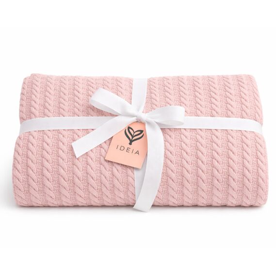 Плед простынь 220х235 см, хлопок, для кровати, дивана, пляжа, натуральный пудра, фото 1