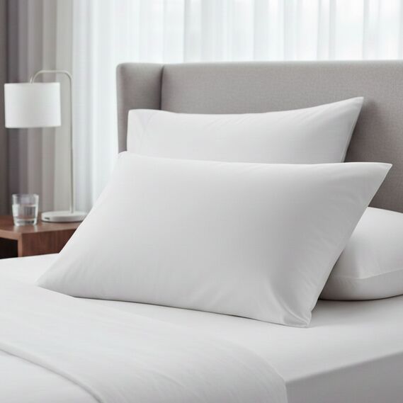 Наволочка 2 шт 50х70 см перкаль IDEIA бавовна, готельна, для дому та готелів, набір наволочок білий, фото 3