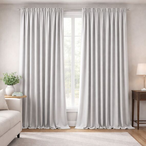 Комплект штор 2 шт 150х260 см, Blackout шторы блэкаут, гардины, портьеры на тесьме с эффектом затемнения V-19 світлий попіл, фото 1