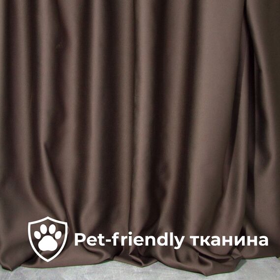 Комплект штор 2 шт 150х260 см, Blackout шторы, гардины, портьеры на шторной тесьме с эффектом затемнения V-55 шоколад, фото 6