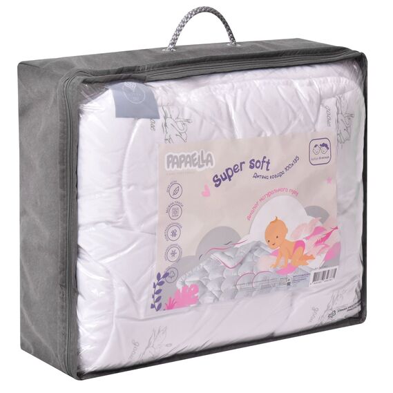 Одеяло детское в кроватку 100х135 см Soft PAPAELLA искусственный пух, антиаллергенное, супер мягкое теплое принт, фото 7