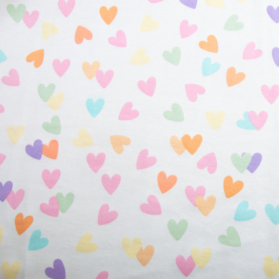 Interlock fabric, knitted fabric, knitwear, 100% cotton, dense, soft, natural, for pajamas, T-shirts, swaddles Сердечка, фото 2