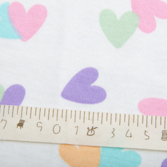 Interlock fabric, knitted fabric, knitwear, 100% cotton, dense, soft, natural, for pajamas, T-shirts, swaddles Сердечка, фото 5