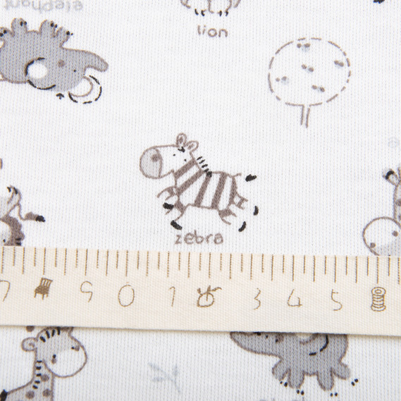 Ткань Интерлок, трикотажное полотно, трикотаж, 190 гр/м2 180 см хлопок, плотная, мягкая, натуральная, для пижам, футболок, пелёнок Зоопарк, фото 5