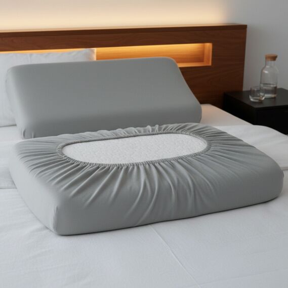 Набор наволочек 2 шт IDEIA 60х40х16 см наволочка трикотажная для ортопедических и анатомических подушек сірий/беж, фото 8