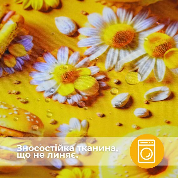 Скатерть с защитой от пятен IDEIA 140х170 см хлопок, Teflon эффект донат жовтий, фото 5