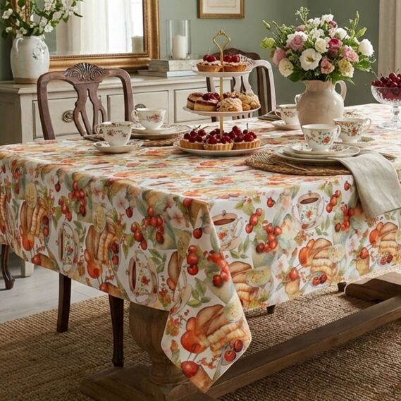 Christmas tablecloth 140x170 cm with water-repellent impregnation лимонад, фото 1