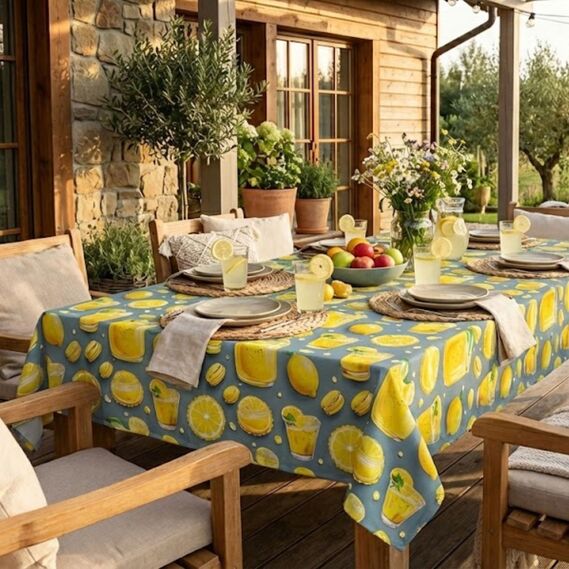 Скатерть с защитой от пятен IDEIA 140х170 см хлопок, Teflon эффект лимонад, фото 4