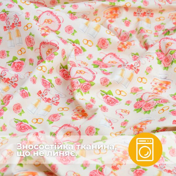 Тканина Панама бавовна 180 см 235 гр/м2 з водовідштовхувальним просоченням, для скатертин, штор, декору весільна, фото 3