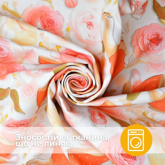 Ткань Панама хлопок 180 см 235 гр/м2 з защитой от пятен, для скатертей, штор, декора  суничний чай, фото 4