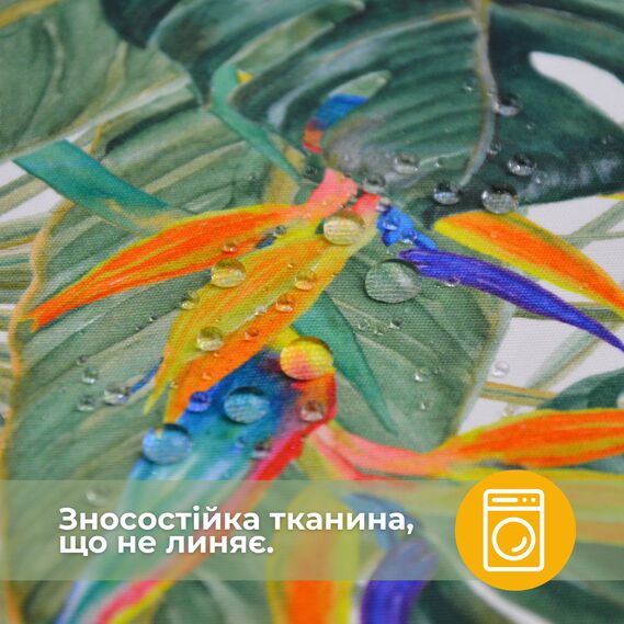 Ткань Панама хлопок 180 см 235 гр/м2 з защитой от пятен, для скатертей, штор, декора  монстера , фото 2