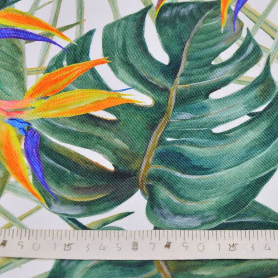 Ткань Панама хлопок 180 см 235 гр/м2 з защитой от пятен, для скатертей, штор, декора  монстера , фото 8