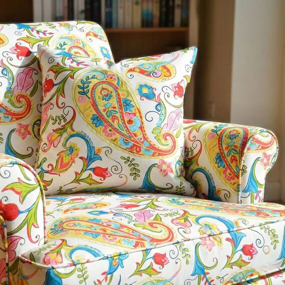 Ткань Панама хлопок 180 см 235 гр/м2 з защитой от пятен, для скатертей, штор, декора  орнамент огірки, фото 5