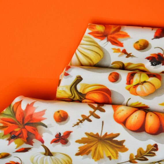 Ткань Панама хлопок 180 см 235 гр/м2 з защитой от пятен, для скатертей, штор, декора  гарбузова осінь, фото 6