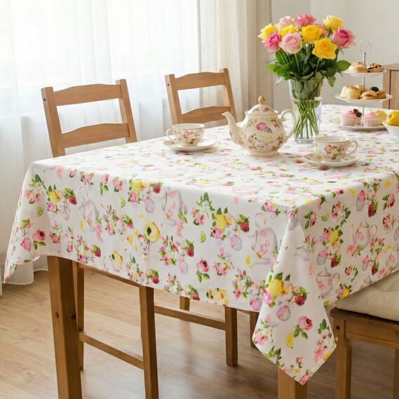 Ткань Панама хлопок 180 см 235 гр/м2 з защитой от пятен, для скатертей, штор, декора  мафін до чаю, фото 1