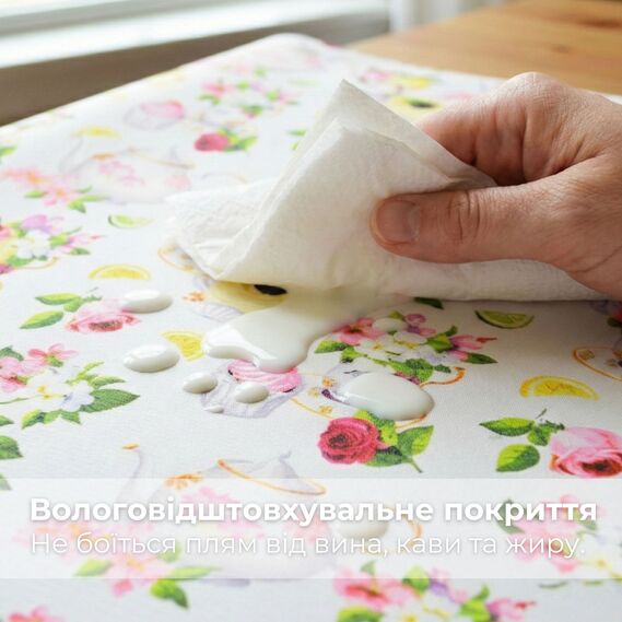 Ткань Панама хлопок 180 см 235 гр/м2 з защитой от пятен, для скатертей, штор, декора  мафін до чаю, фото 3