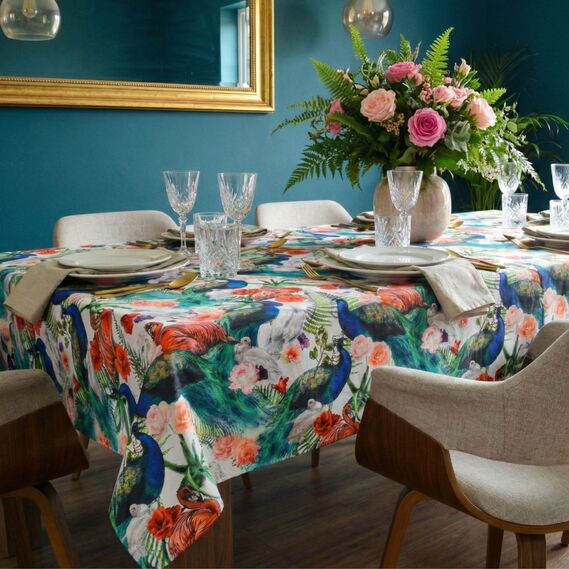 Decorative fabric with water-repellent impregnation птахи в саду, фото 1