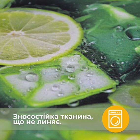 Ткань Панама хлопок 180 см 235 гр/м2 з защитой от пятен, для скатертей, штор, декора  лайм, фото 2