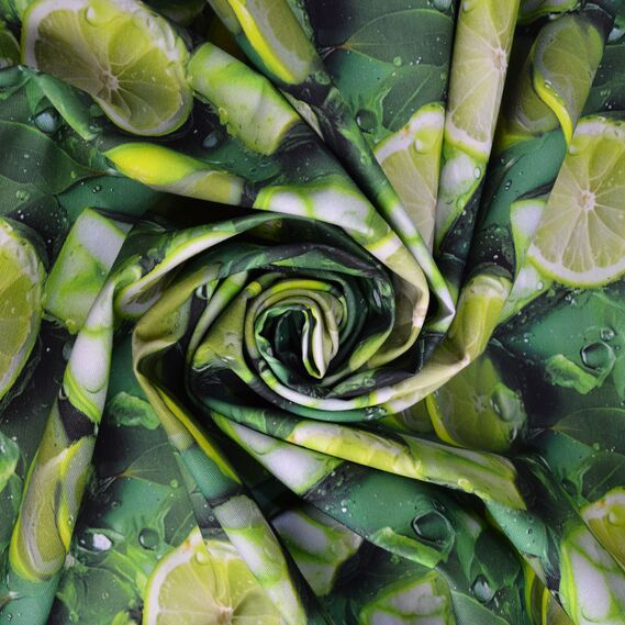 Ткань Панама хлопок 180 см 235 гр/м2 з защитой от пятен, для скатертей, штор, декора  лайм, фото 6