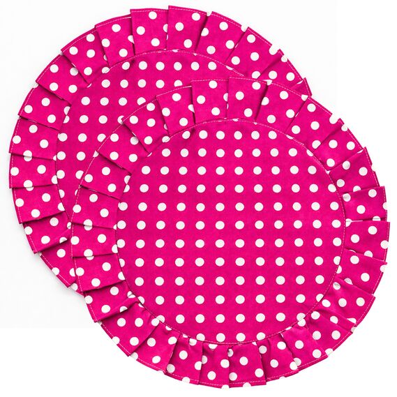 Набор салфеток 2 шт с оборкой IDEIA, 30 см, хлопок, для дома, кафе, для сервировки стола рожевий, фото 5