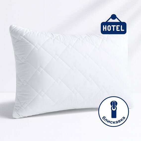 Подушка готельної серії Standart Plus IDEIA 40х60 см, чохол з блискавкою антиалергенна, фото 1