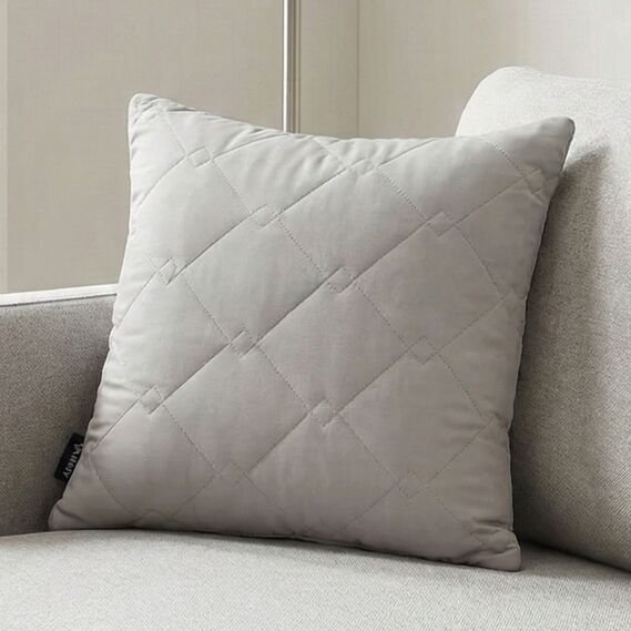 Подушка декоративна IDEIA CUBE 50х50 см гіпоалергенна стьобана св.сірий, фото 1