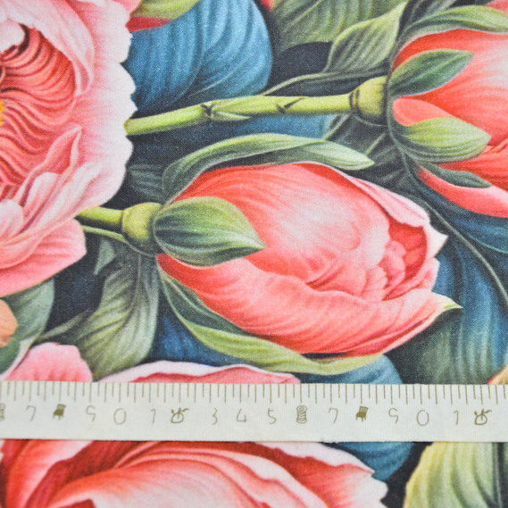 Тканина бязь ранфорс 5D для постільної білизни, бавовна 125 гр/м2 240 см натуральна, постільна тканина, тканина для простирадл, підковдр, наволочок Півонія , фото 5