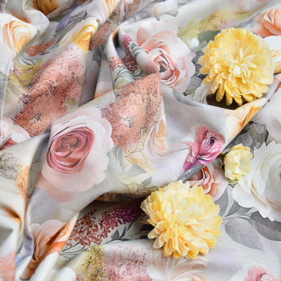 Тканина бязь ранфорс 5D для постільної білизни, бавовна 125 гр/м2 240 см натуральна, постільна тканина, тканина для простирадл, підковдр, наволочок Трояндове диво, фото 4