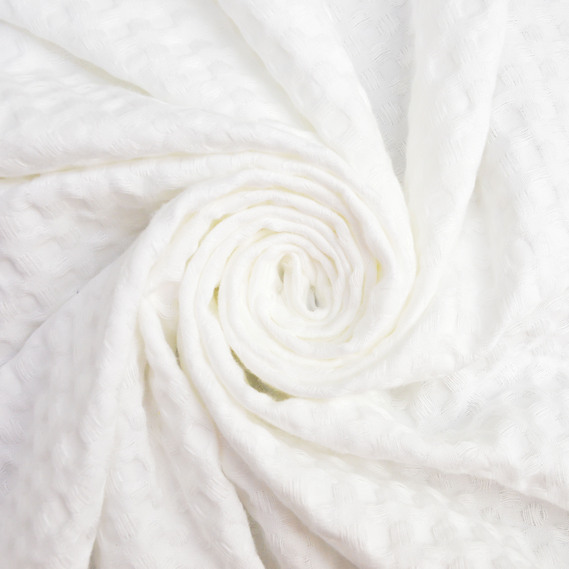 Waffle fabric Pike Tencel 240 cm wide 240 g/m2, natural, dense, absorbent fabric suitable for towels білий, фото 1