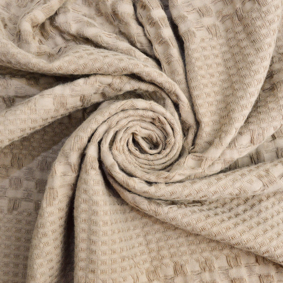 Waffle fabric Pike Tencel 240 cm wide 240 g/m2, natural, dense, absorbent fabric suitable for towels мокко, фото 1