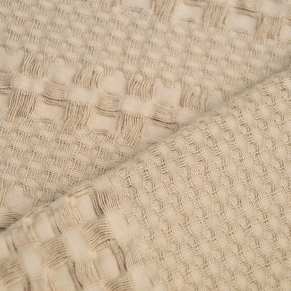 Waffle fabric Pike Tencel 240 cm wide 240 g/m2, natural, dense, absorbent fabric suitable for towels мокко, фото 3