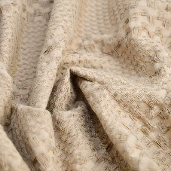 Waffle fabric Pike Tencel 240 cm wide 240 g/m2, natural, dense, absorbent fabric suitable for towels мокко, фото 4