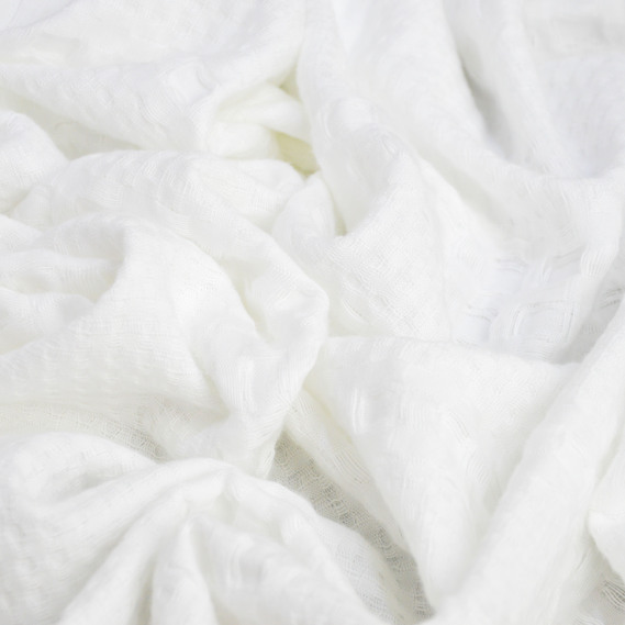 Waffle fabric Pike Tencel 240 cm wide 240 g/m2, natural, dense, absorbent fabric suitable for towels молоко, фото 4