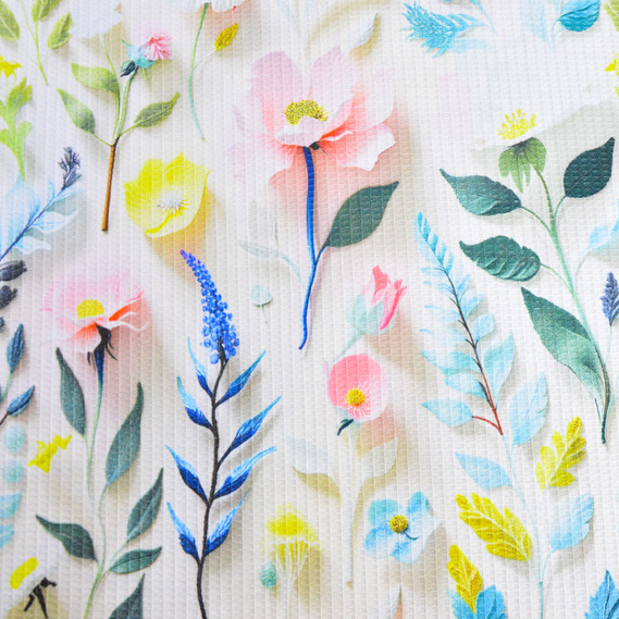 Тканина вафельна Піке 240 см 260 гр/м2, бавовна, натуральна, щільна, вбираюча, тканина для рушників квіти, фото 2