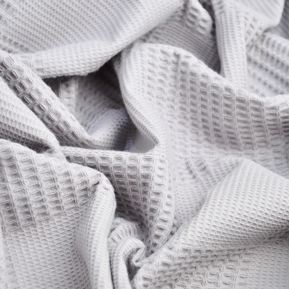 Waffle fabric Pike 240 cm wide 297 g/m2, cotton natural, dense, absorbent fabric suitable for towels клітинка сіра, фото 4