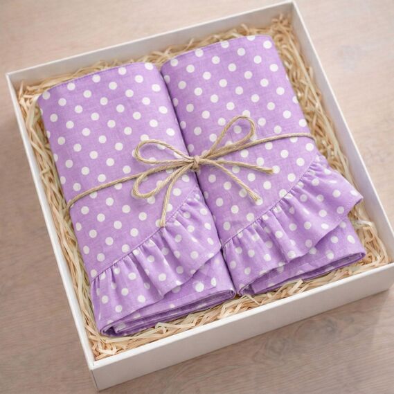 Набор салфеток 2 шт с оборкой IDEIA, 30 см, хлопок, для дома, кафе, для сервировки стола лаванда, фото 5