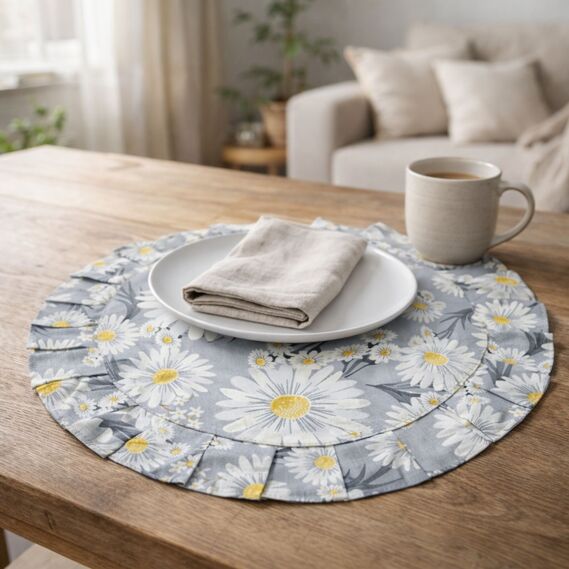 Set of 2 Ruffled Napkins IDEIA, 30 cm, Cotton, for Home, Cafe and Table Setting джинс, фото 5