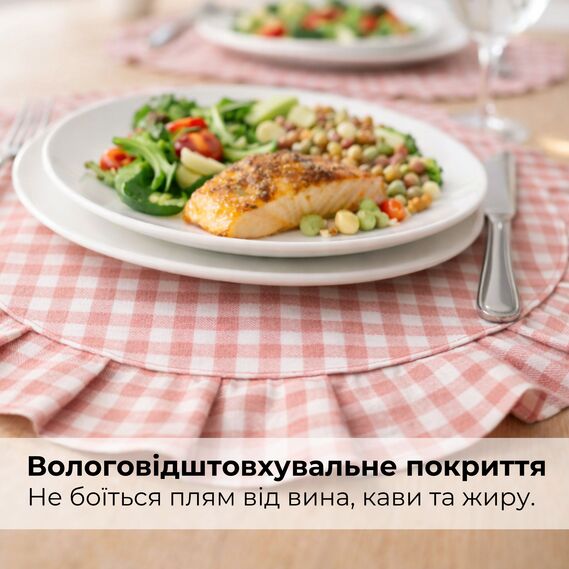 Набор салфеток 2 шт с оборкой IDEIA, 30 см, хлопок, для дома, кафе, для сервировки стола пудра, фото 2