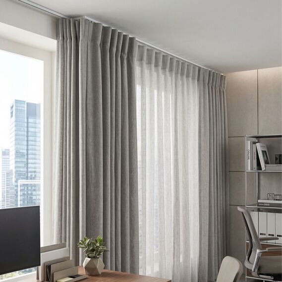 Карниз потолочный 2 м IDEIA одинарный алюминиевый, комплект с бегунками и крючками, для штор білий, фото 3