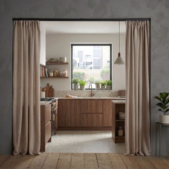 Карниз потолочный 2 м IDEIA одинарный алюминиевый, комплект с бегунками и крючками, для штор чорний, фото 6