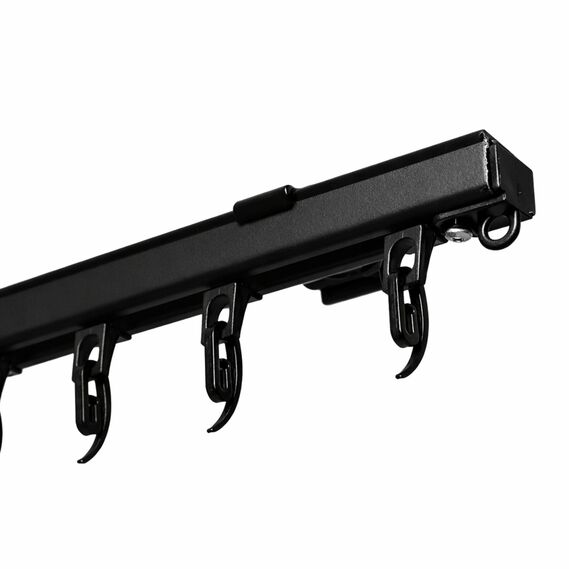 Карниз потолочный 2,5 м IDEIA одинарный алюминиевый, комплект с бегунками и крючками, для штор білий, фото 2