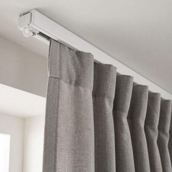 Карниз потолочный 3 м IDEIA одинарный алюминиевый, комплект с бегунками и крючками, для штор білий, фото 1