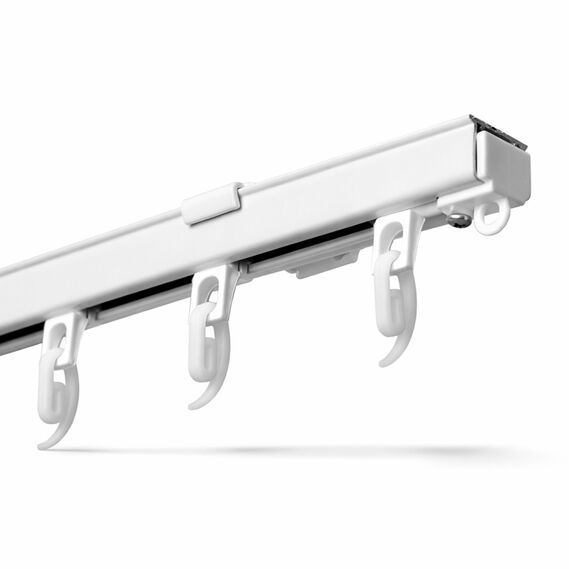 Карниз потолочный 3 м IDEIA одинарный алюминиевый, комплект с бегунками и крючками, для штор білий, фото 2