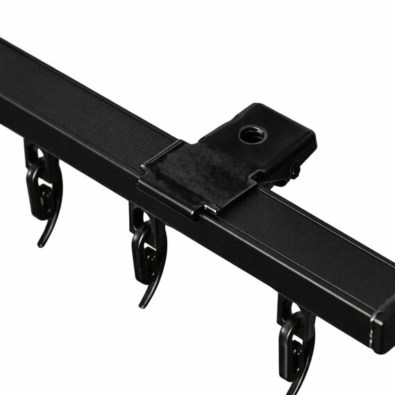 Карниз cтельовий 3,5 м IDEIA одинарний алюмінієвий, комплект з бігунками та гачками, для штор чорний, фото 6