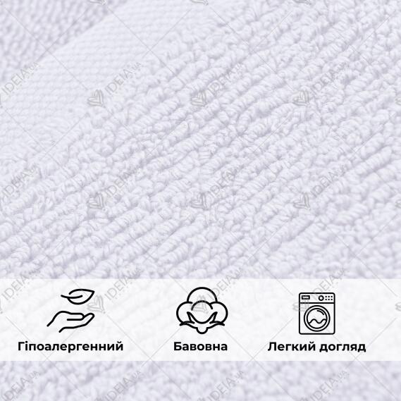 Terry Bath Towel 100х150 cm, 600 GSM, for Body and Sauna, 100% Cotton білий, фото 2
