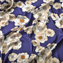 Тканина атлас шовк-сатин Armani V-8/2 квітковий вальс темно синій, Квітковий, фото 2