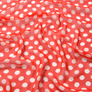 Ткань шифон горохи ассорти серед.червоний, фото 2