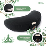 Pillow for meditation and yoga with buckwheat husk IDEIA, 46х25х10 cm чорна, фото 2